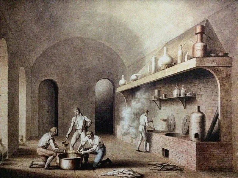 1755-Nicolas-Jacques Conté - Fabbricazione di aerostati militari nel castello di Meudon in Francia
